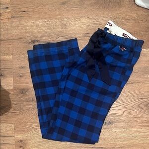 Hollister Navy and Black Plaid Lounge Pants